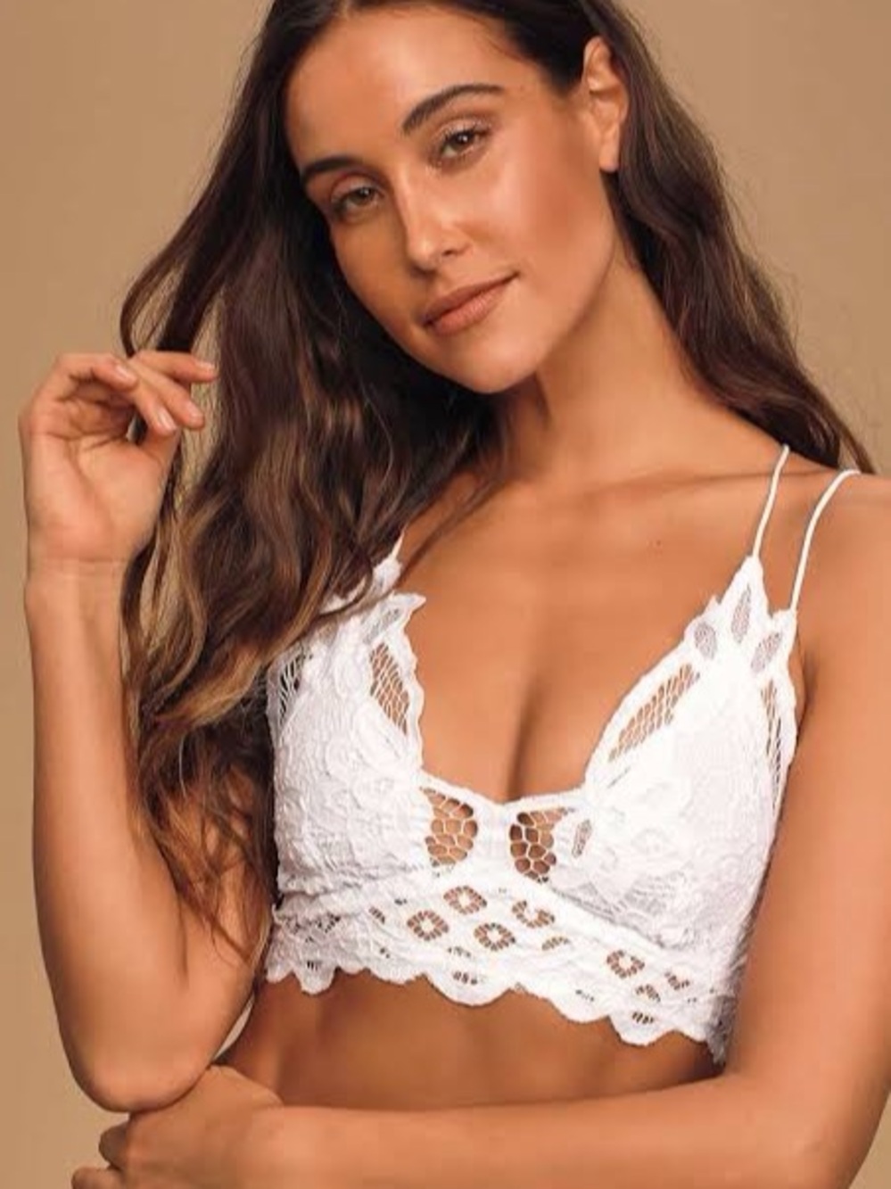 Free People Adella White Lace Bralette